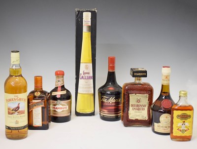 Lot 413 - Collection of spirits to include Galliano, Drambuie, etc