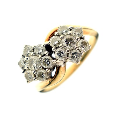 Lot 4 - Diamond cluster 9ct gold ring