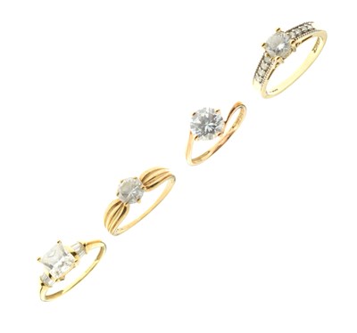 Lot 67 - Four cubic zirconia set dress rings