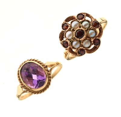 Lot 45 - Two gem-set dress rings