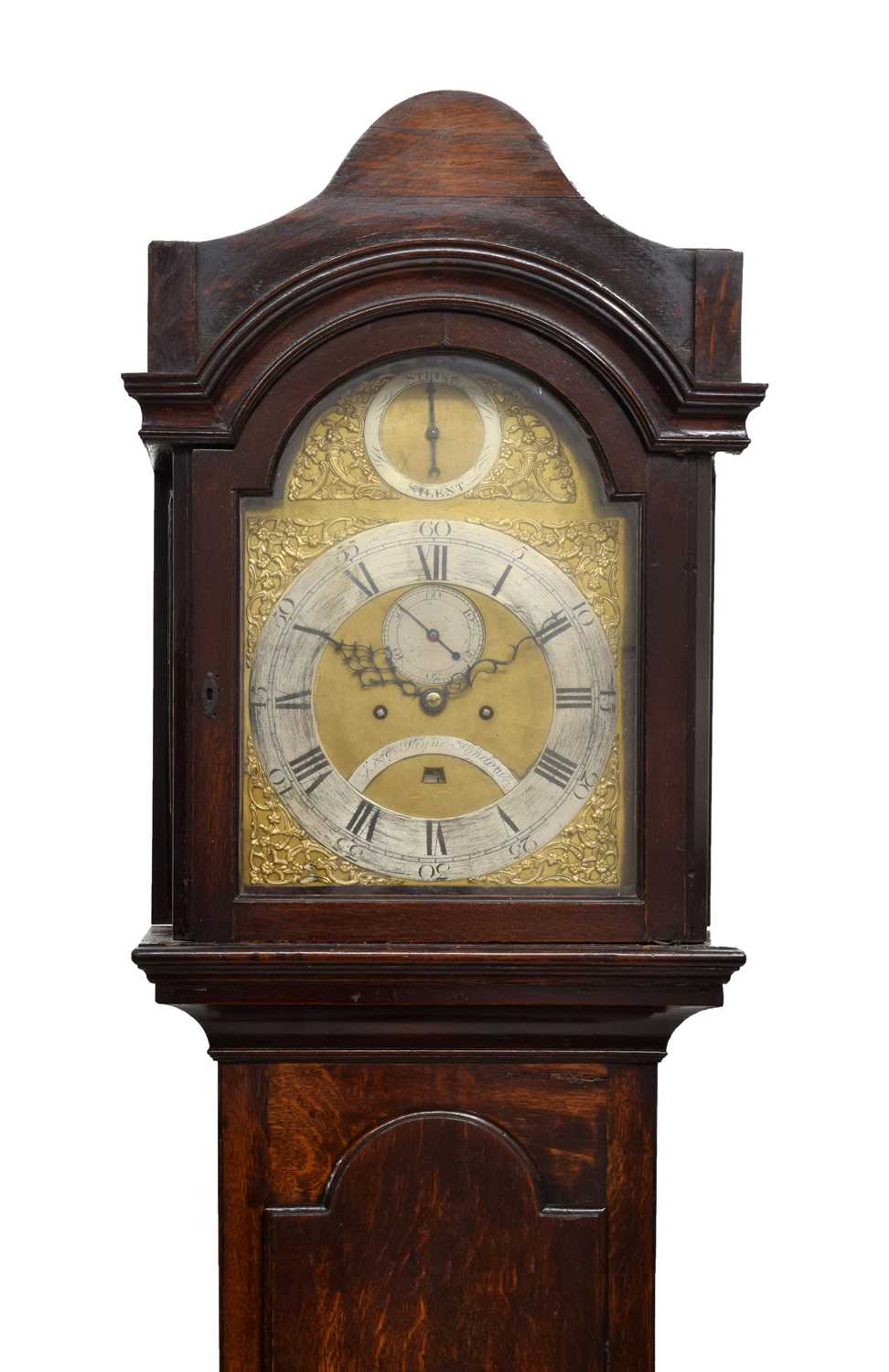 Lot 578 - George III oak-cased 8-day longcase clock