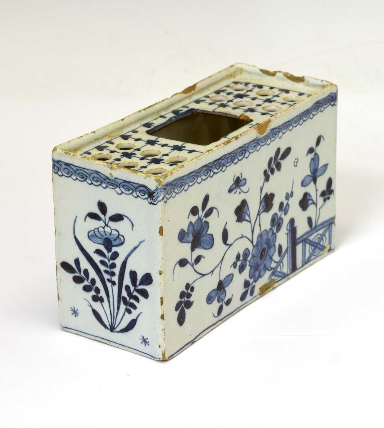 Lot 214 - 18th century delft flower brick