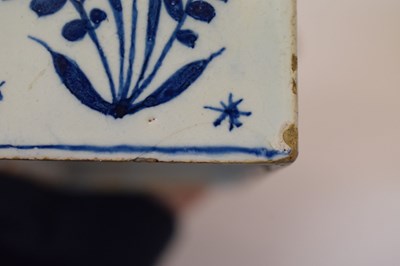 Lot 214 - 18th century delft flower brick