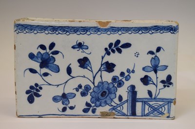 Lot 214 - 18th century delft flower brick