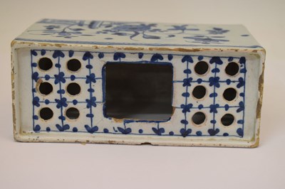 Lot 214 - 18th century delft flower brick