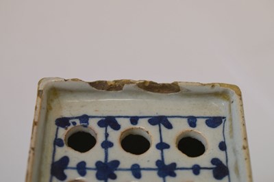 Lot 214 - 18th century delft flower brick