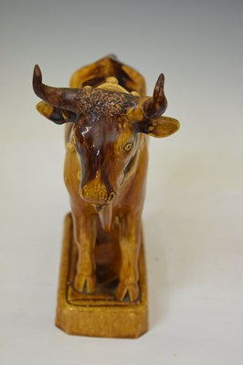 Lot 524 - Portuguese treacle glazed pottery novelty decanter by M Mafra