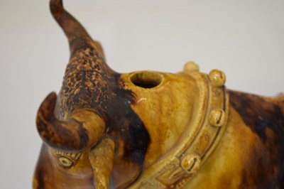 Lot 524 - Portuguese treacle glazed pottery novelty decanter by M Mafra