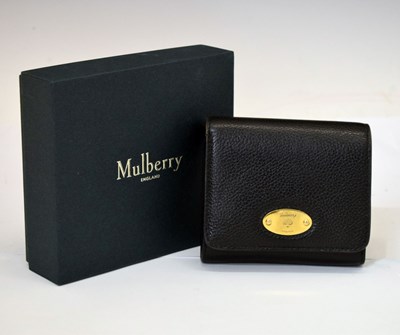 Lot Mulberry - Small charcoal Classic Grain leather 'Continental French Purse'