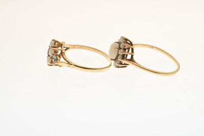 Lot 47 - Two 9ct gold opal cluster rings
