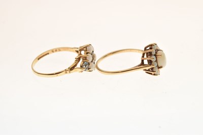 Lot 47 - Two 9ct gold opal cluster rings
