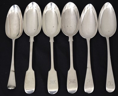 Lot 224 - Six silver tablespoons