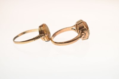 Lot 43 - Two citrine dress rings