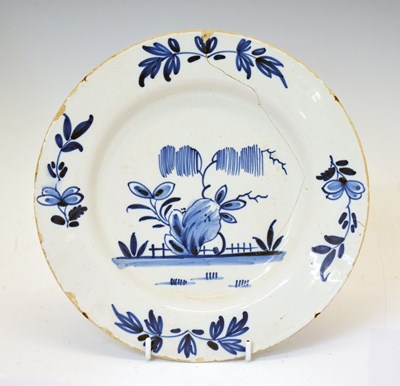 Lot 503 - Mid 18th century Delftware plate