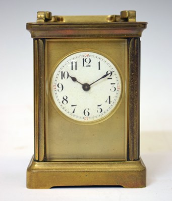 Lot 673 - Late 19th / early 20th century French gilt metal cased carriage timepiece