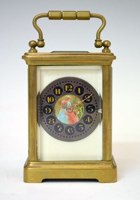 Lot 674 - Late 19th century French gilt metal cased carriage timepiece