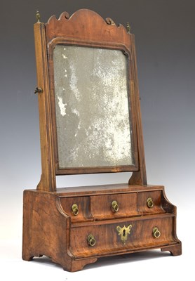 Lot 451 - Queen Anne walnut swing dressing or toilet mirror