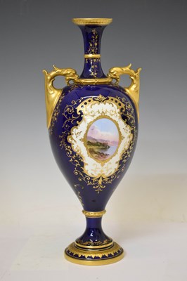 Lot 516 - Early 20th century Coalport porcelain vase, with view of Kilchurn Castle