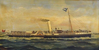 Lot 331 - W.G. England (fl.1895-1915) - Oil on canvas - P. & A. Campbell’s Bristol Channel Paddle Steamer