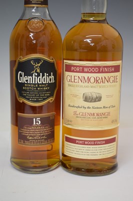 Lot 523 - Glenfiddich 15 years old 'Solera Vat' and Glenmorangie 'Port Wood Finish' Scotch Whisky