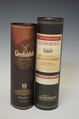 Lot 523 - Glenfiddich 15 years old 'Solera Vat' and Glenmorangie 'Port Wood Finish' Scotch Whisky