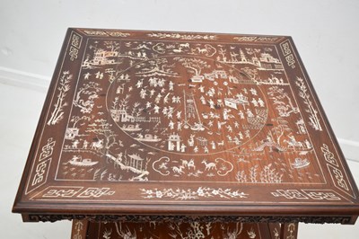 Lot 549 - Early 20th century Chinese hardwood and bone-inlaid occasional table