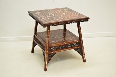 Lot 549 - Early 20th century Chinese hardwood and bone-inlaid occasional table