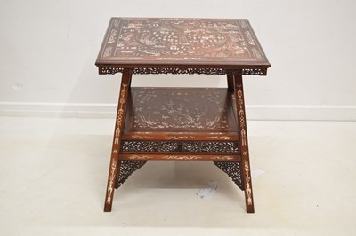 Lot 549 - Early 20th century Chinese hardwood and bone-inlaid occasional table