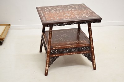 Lot 549 - Early 20th century Chinese hardwood and bone-inlaid occasional table
