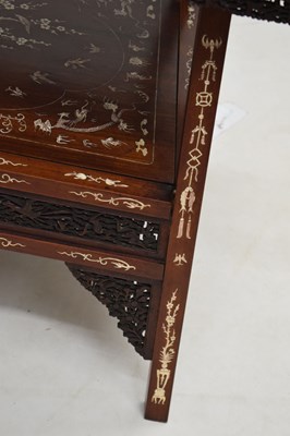 Lot 549 - Early 20th century Chinese hardwood and bone-inlaid occasional table