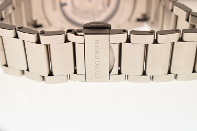 Lot 76 - Georg Jensen - Gentleman's stainless steel automatic bracelet watch