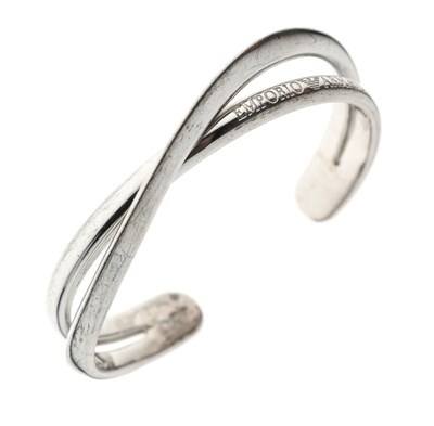 Lot 113 - Emporio Armani sterling silver torque bangle