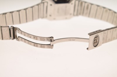 Lot 74 - Cartier - Gentleman's Santos Galbee stainless steel bracelet watch