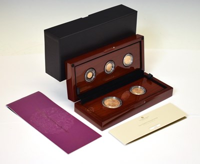 Lot Charles III Royal Mint 'Queen Elizabeth II Memorial Sovereign' five coin gold proof set, 2022