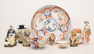 Lot 575 - Assorted Japanese ceramics, Chinese figures, ginger jar and bowl etc