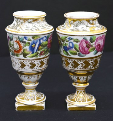 Lot 535 - Pair of early 19th century Continental porcelain vases