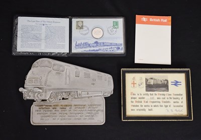 Lot 347 - Limited Edition commemorative plaque for the Warship Class locomotive