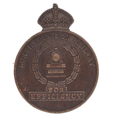 Lot Early 20th century North Western Railway 'For Efficiency' badge