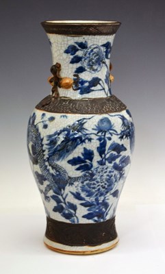 Lot 249 - Large Chinese crackle glazed porcelain yen yen vase