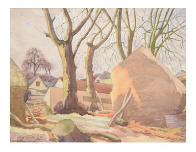 Lot 632 - Sydney Merrills - Watercolour - The Stackyard James Farm Minehead