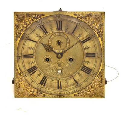 Lot 435 - John Andrews, London brass clock dial and movement