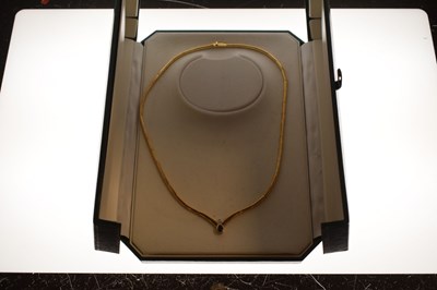 Lot 93 - Yellow metal articulated link collarette necklace
