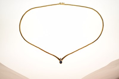 Lot 93 - Yellow metal articulated link collarette necklace