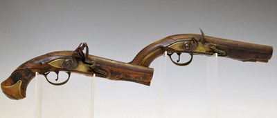 Lot 423 - Near pair of 18th century flintlock pistols