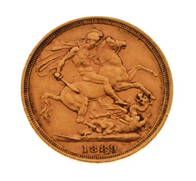 Lot Queen Victoria Sydney mint gold sovereign, 1889