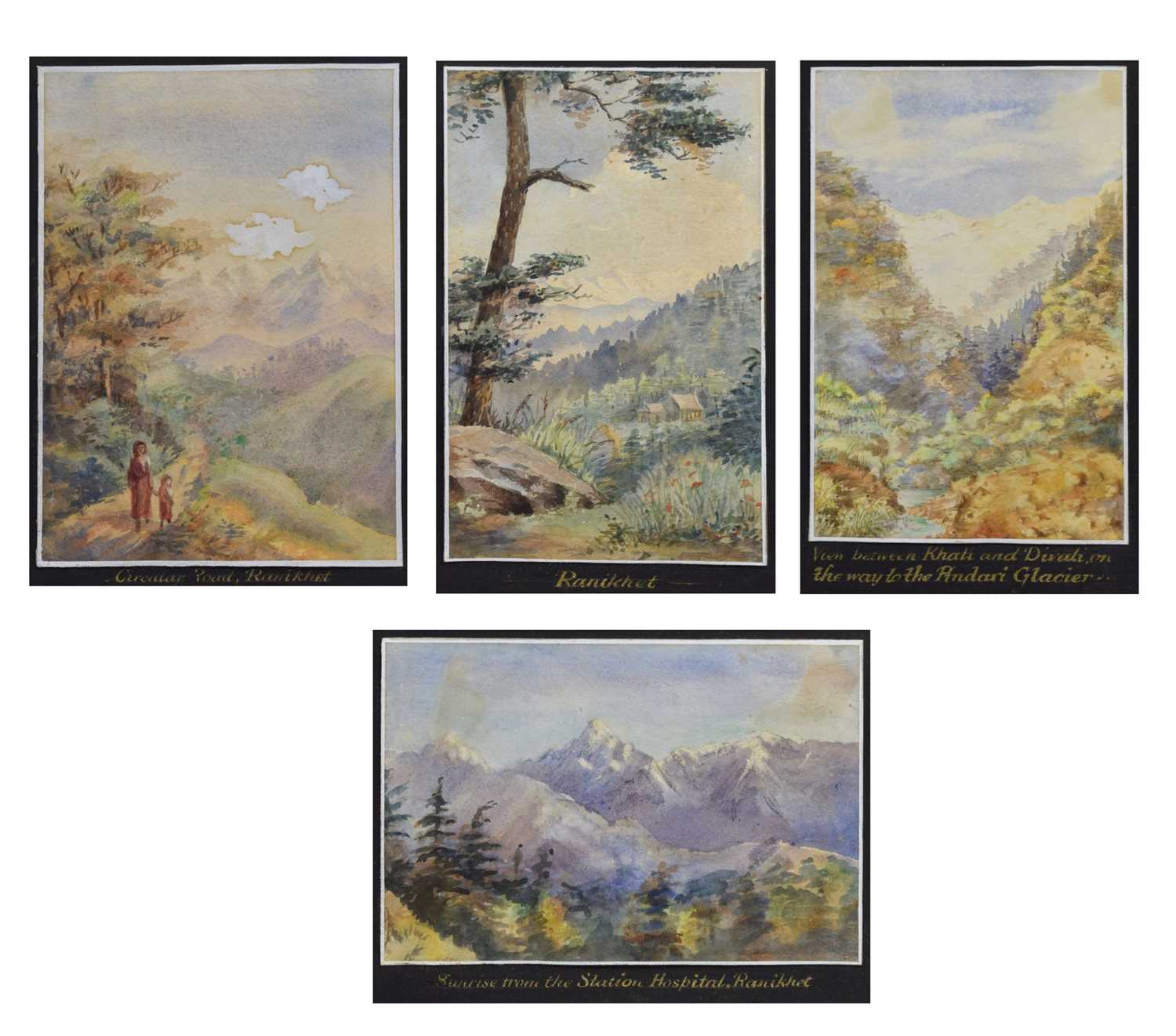 Lot 327 - Group of four early 20th century unsigned watercolour studies of India