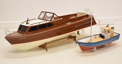 Lot 482 - Large wooden kit built radio controlled speedboat, 'Lynn Ann II', and one other