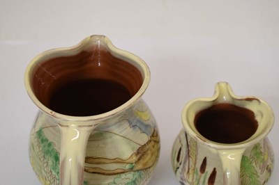 Lot 394 - Maureen Minchin (b.1954)- Two earthenware jugs