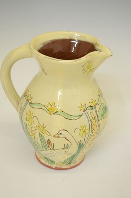 Lot 395 - Maureen Minchin (b.1954) - Earthenware jug, together with a bowl, and a mug