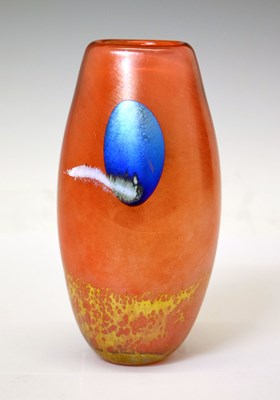 Lot 494 - Norman Stuart Clarke - Red ground studio glass vase